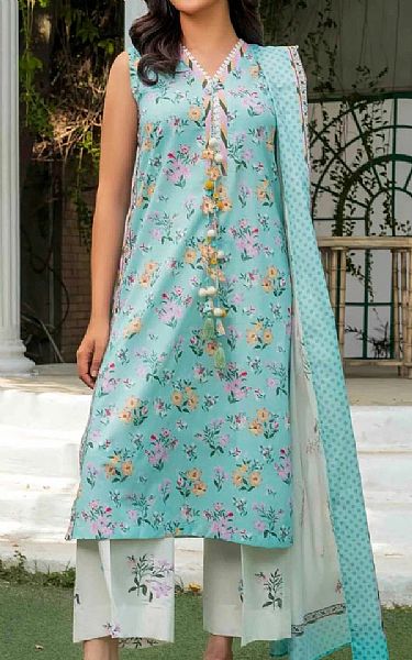 Khas Aqua Lawn Suit | Pakistani Lawn Dress in USA- Image 1