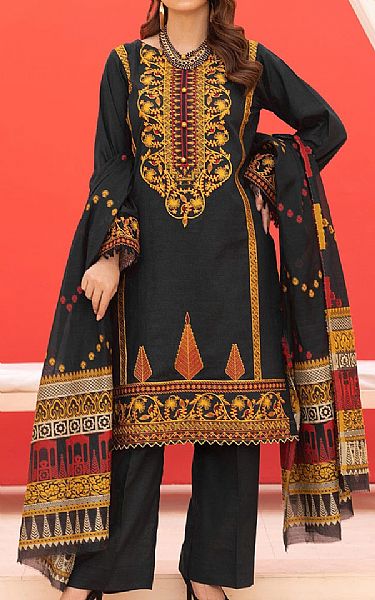 Khas Black Khaddar Suit | Pakistani Winter Dresses- Image 1