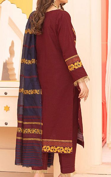 Khas Maroon Khaddar Suit | Pakistani Winter Dresses- Image 2