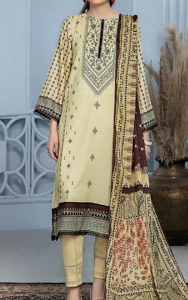 Kross Kulture Cream Lawn Suit (2 Pcs) | Pakistani Dresses in USA- Image 1