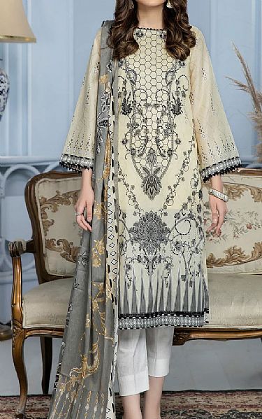 Kross Kulture Off-White Lawn Suit (2 Pcs) | Pakistani Dresses in USA- Image 1