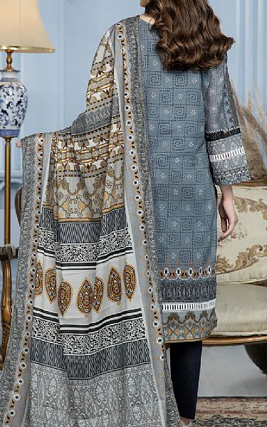 Kross Kulture Slate Grey Lawn Suit (2 Pcs) | Pakistani Dresses in USA- Image 2
