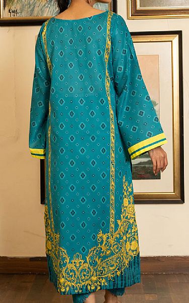 Kross Kulture Turquoise Lawn Kurti | Pakistani Dresses in USA- Image 2