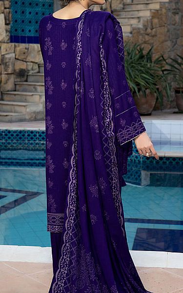Lsm Majorelle Blue Woven Suit | Pakistani Winter Dresses- Image 2