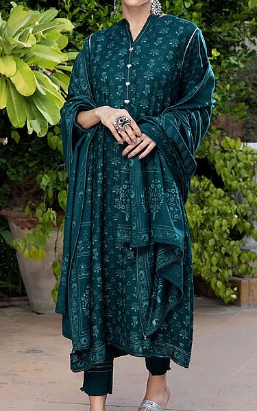 Lsm Teal Woven Suit | Pakistani Dresses in USA- Image 1