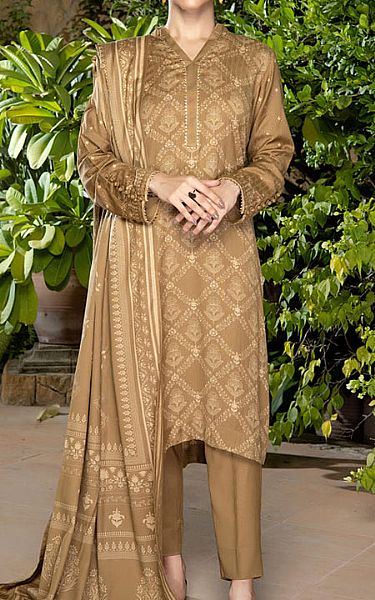 Lsm Tan Woven Suit | Pakistani Winter Dresses- Image 1