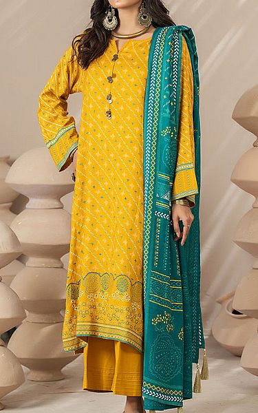 Lsm Golden Yellow Cashmere Suit | Pakistani Dresses in USA- Image 1