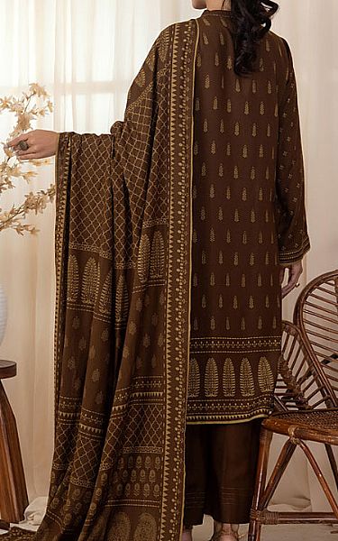 Lsm Dark Brown Woven Suit | Pakistani Winter Dresses- Image 2