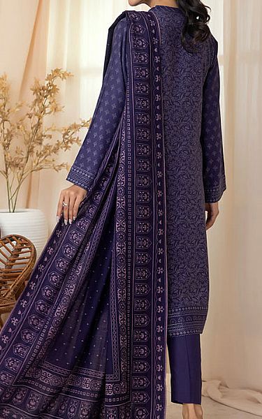 Lsm Navy Woven Suit | Pakistani Winter Dresses- Image 2