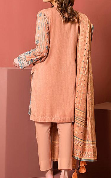 Lsm Peach Woven Suit | Pakistani Winter Dresses- Image 2