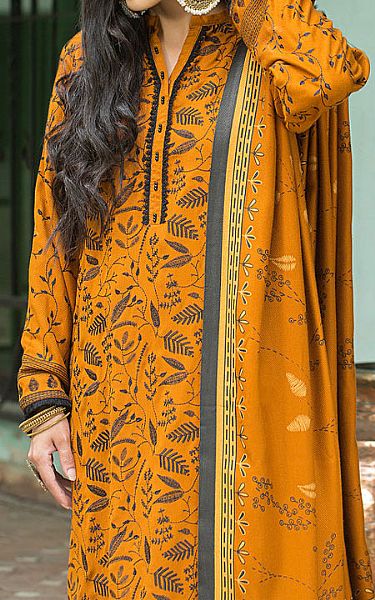 Lsm Orange Woven Suit | Pakistani Winter Dresses- Image 2