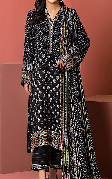 Lsm Black Pashmina Suit | Pakistani Winter Dresses- Image 1