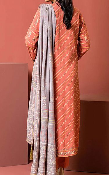 Lsm Coral Pashmina Suit | Pakistani Winter Dresses- Image 2