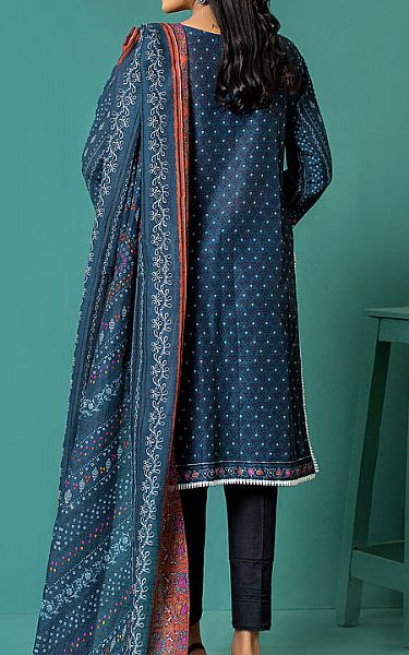 Lsm Denim Blue Khaddar Suit (2 Pcs) | Pakistani Winter Dresses- Image 2