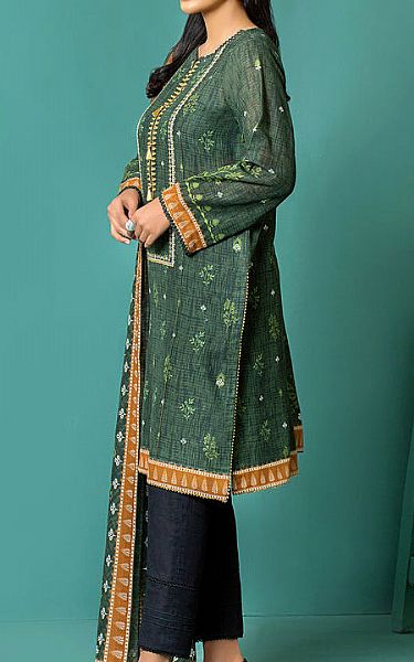 Lsm Hunter Green Khaddar Suit (2 Pcs) | Pakistani Winter Dresses- Image 2