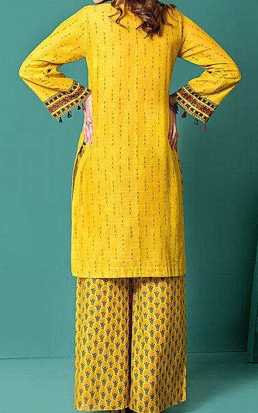 Lsm Golden Yellow Khaddar Suit (2 Pcs) | Pakistani Winter Dresses- Image 2