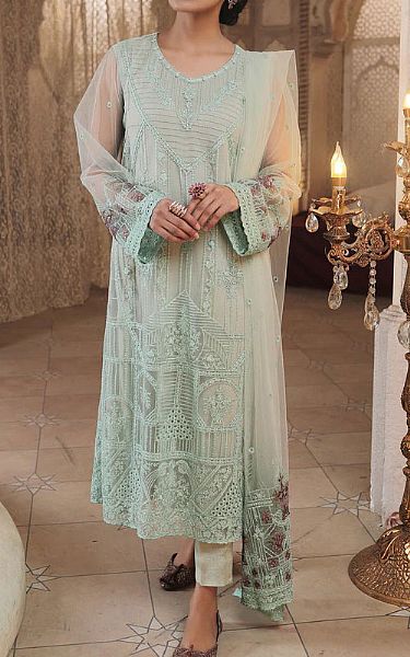 Lsm Mint Green Net Suit | Pakistani Dresses in USA- Image 1