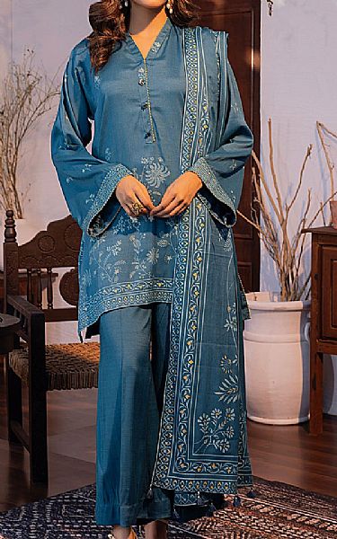 Lsm Cadet Blue Marina Suit | Pakistani Winter Dresses in USA- Image 1