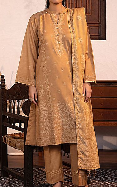 Lsm Camel Brown Marina Suit | Pakistani Winter Dresses in USA- Image 1