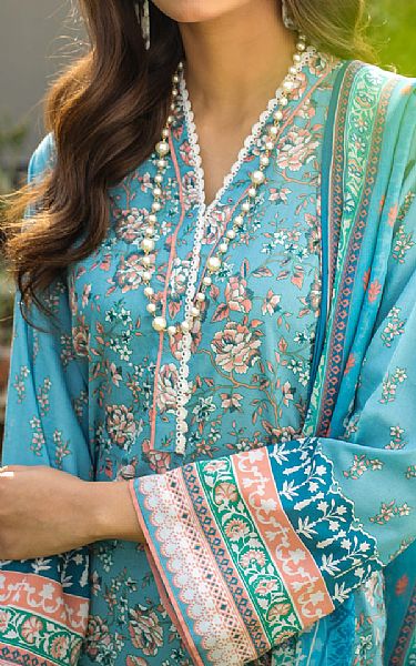 Lsm Turquoise Lawn Suit | Pakistani Lawn Suits- Image 2