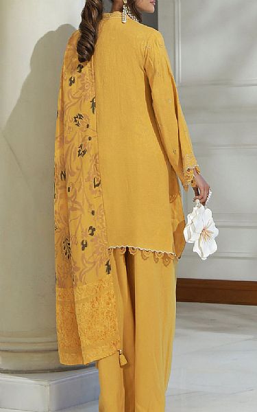 Lsm Mustard Jacquard Suit | Pakistani Winter Dresses in USA- Image 2