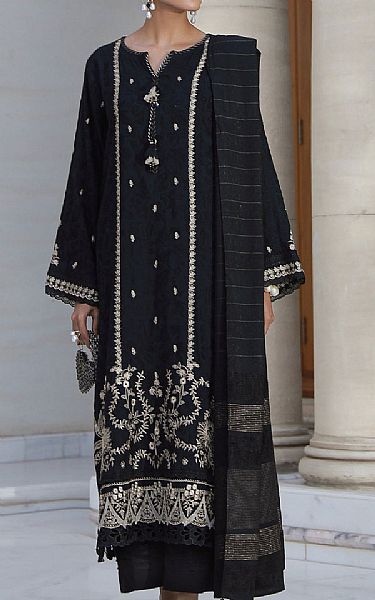 Lsm Black Jacquard Suit | Pakistani Winter Dresses in USA- Image 1