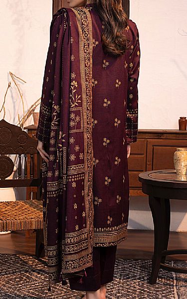 Lsm Maroon Marina Suit | Pakistani Winter Dresses in USA- Image 2