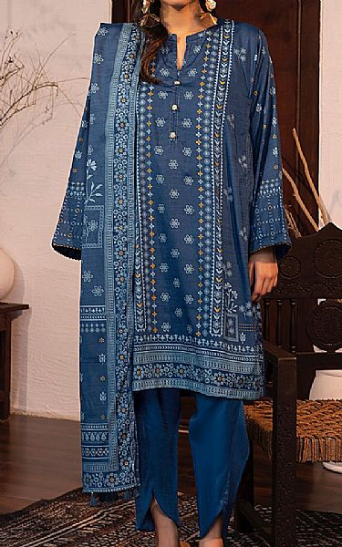 Lsm Dusky Blue Marina Suit | Pakistani Winter Dresses in USA- Image 1