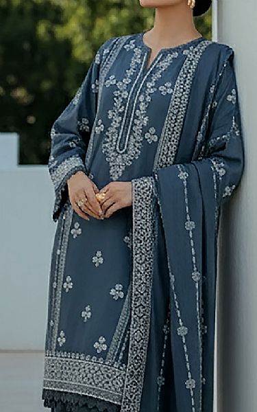 Lsm Cadet Grey Pashmina Suit | Pakistani Winter Dresses in USA- Image 2