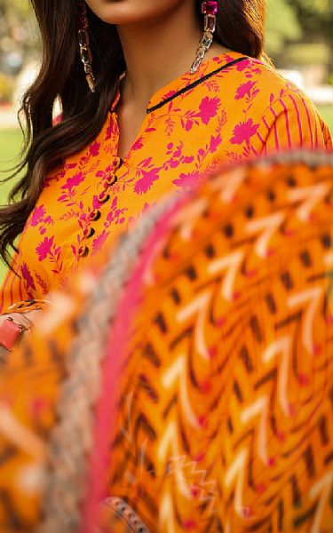 Lsm Orange Lawn Suit | Pakistani Lawn Suits- Image 2