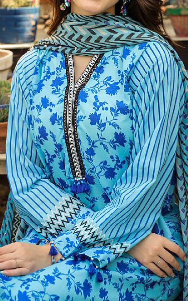 Lsm Fountain Blue Lawn Suit | Pakistani Lawn Suits- Image 2