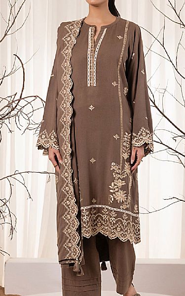 Lsm Brown Wool Suit | Pakistani Winter Dresses in USA- Image 1