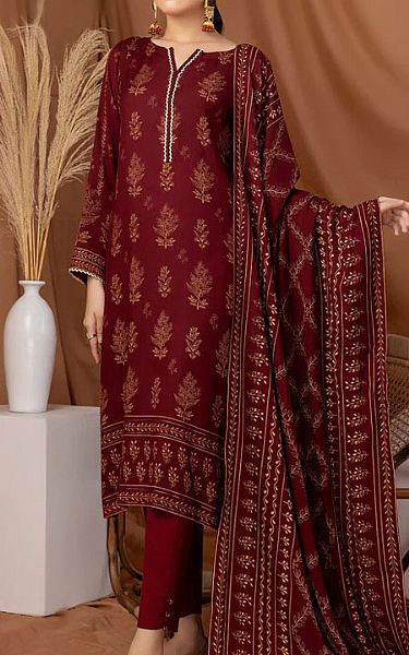Lsm Maroon Pashmina Suit | Pakistani Dresses in USA- Image 1