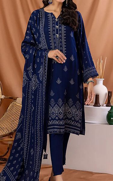 Lsm Dark Blue Pashmina Suit | Pakistani Dresses in USA- Image 1