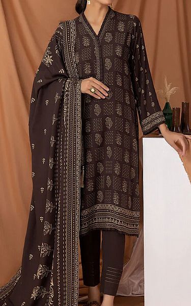 Lsm Redwood Brown Pashmina Suit | Pakistani Dresses in USA- Image 1