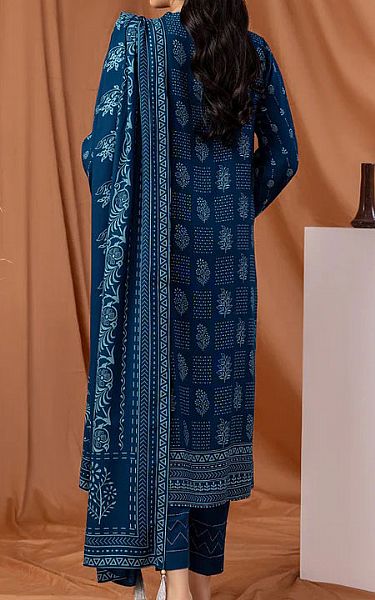 Lsm Denim Blue Pashmina Suit | Pakistani Dresses in USA- Image 2
