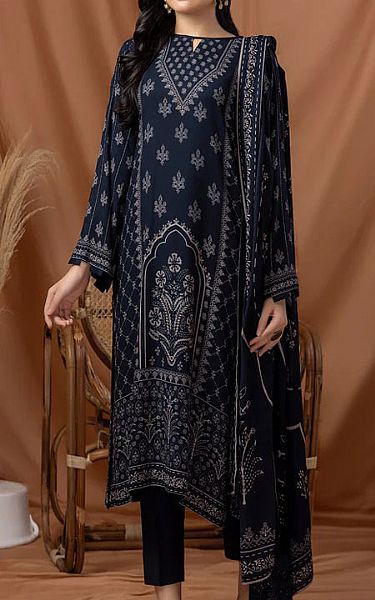 Lsm Midnight Blue Pashmina Suit | Pakistani Dresses in USA- Image 1