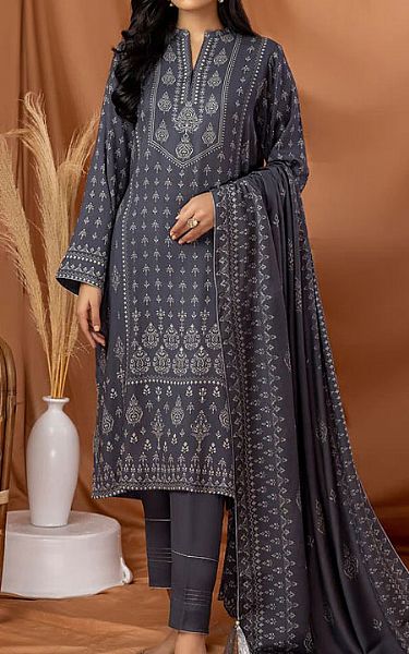 Lsm Cool Grey Pashmina Suit | Pakistani Dresses in USA- Image 1
