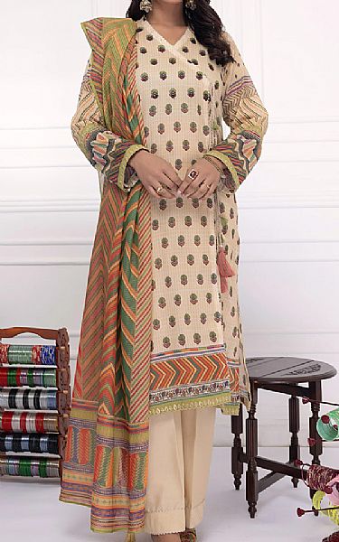 Lsm Ivory Lawn Suit | Pakistani Lawn Suits- Image 1