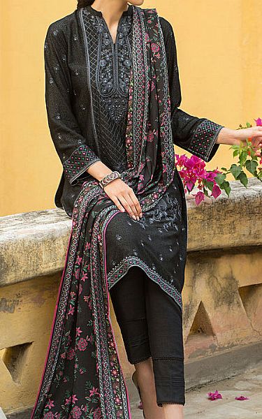 Lsm Black Karandi Suit | Pakistani Winter Dresses- Image 2