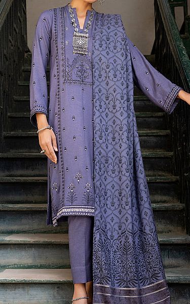 Lsm Iris Purple Slub Suit | Pakistani Dresses in USA- Image 1