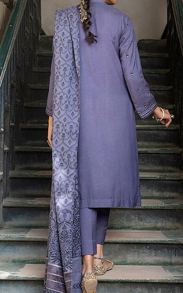 Lsm Iris Purple Slub Suit | Pakistani Dresses in USA- Image 2