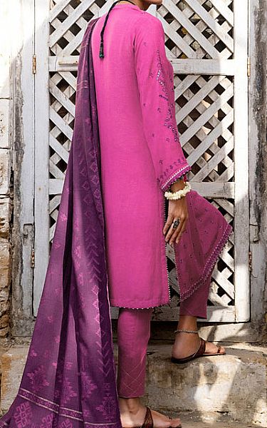 Hot Pink Slub Suit | Pakistani Dresses in USA