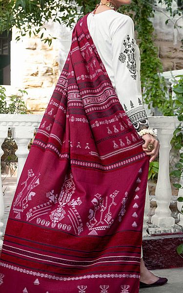 Lsm White Slub Suit | Pakistani Winter Dresses- Image 2