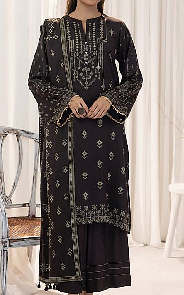 Lsm Charcoal Cashmi Wool Suit | Pakistani Winter Dresses in USA- Image 1