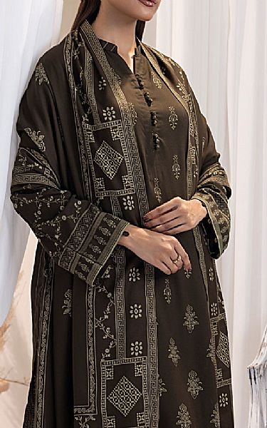 Lsm Charcoal Cashmi Wool Suit | Pakistani Winter Dresses in USA- Image 2