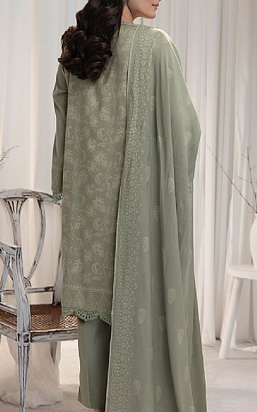 Lsm Pistachio Cashmi Wool Suit | Pakistani Winter Dresses in USA- Image 2