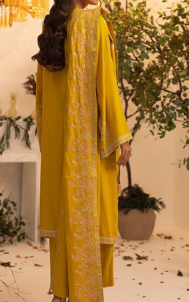 Lsm Mustard Cashmi Wool Suit | Pakistani Winter Dresses in USA- Image 2