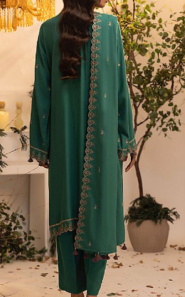 Lsm Sea Green Cashmi Wool Suit | Pakistani Winter Dresses in USA- Image 2