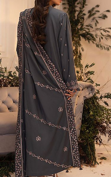 Lsm Grey Cashmi Wool Suit | Pakistani Winter Dresses in USA- Image 2